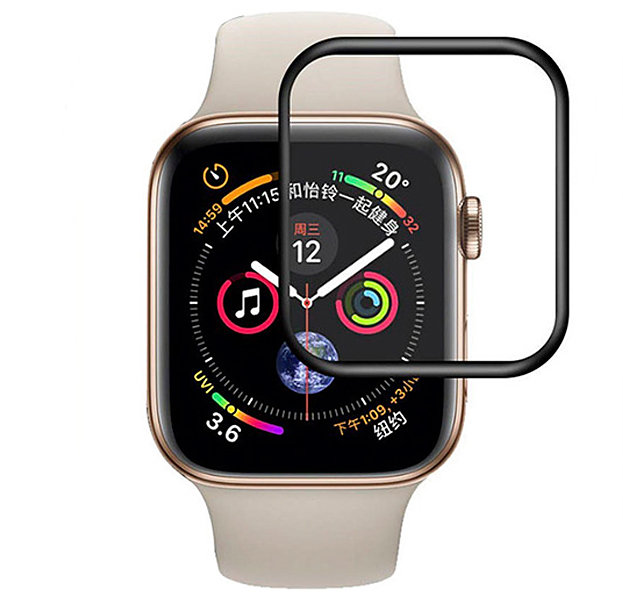 

Черное защитное стекло для Apple Watch 38mm 3D Glass