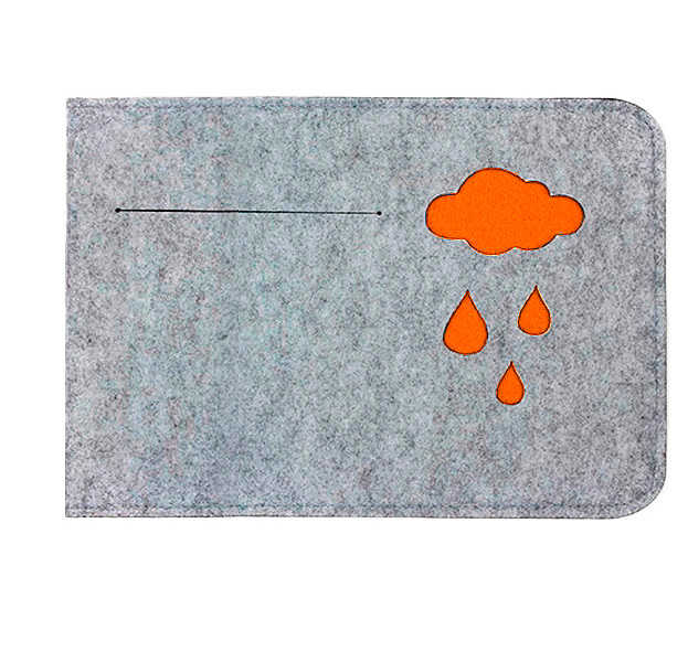 

Серый фетровый чехол для Macbook 12 Cloud Orange