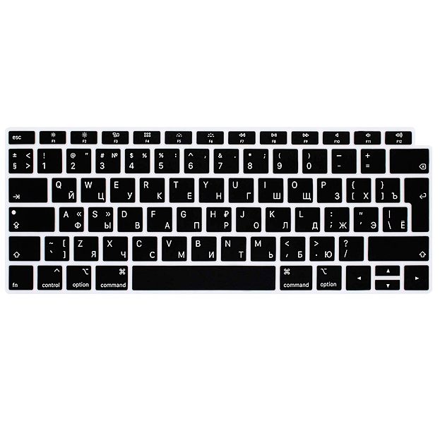 

Черная силиконовая накладка на клавиатуру для Macbook Air 13 2018 (Rus/Eu)