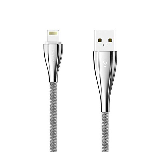 

Серебристый металлический USB-кабель Lightning Rock Metal Cable 300 mm