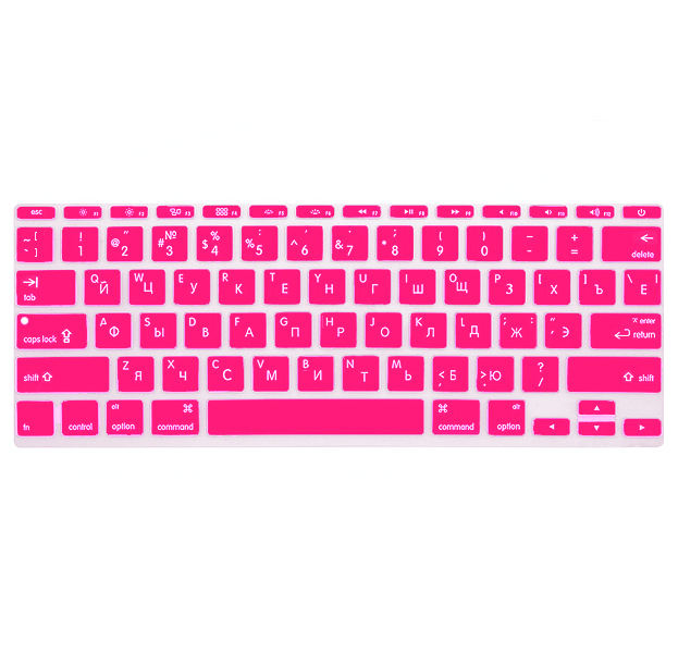 

Розовая силиконовая накладка на клавиатуру для Macbook Air 11 (US)