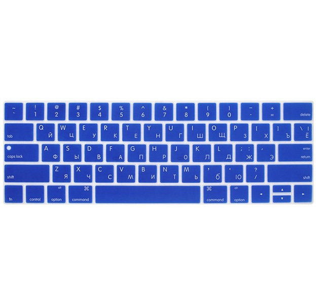 

Синяя силиконовая накладка на клавиатуру для Macbook Pro 13/15 2016/2017 с Touch Bar (US)