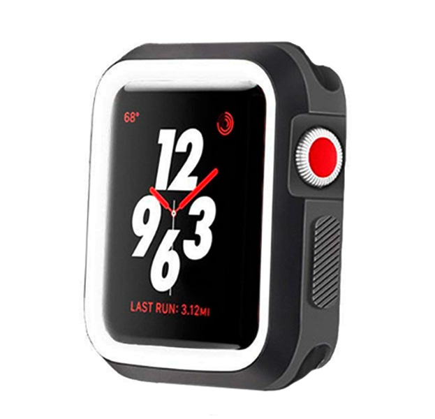 

Силиконовый чехол для Apple Watch 42 mm (Черный/Белый)