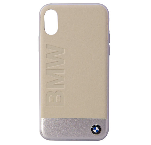 

Бежевый кожаный чехол для iPhone X/XS BMW Cuir Veritable