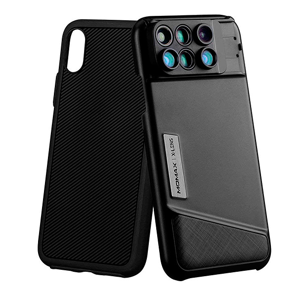 

Черный чехол-накладка для iPhone X/XS Momax 6-in-1 X-Lens Case