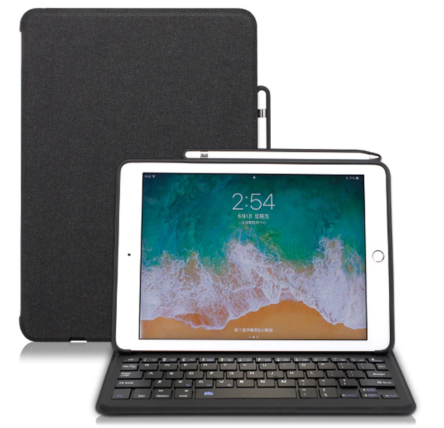 

Черный чехол c беспроводной клавиатурой для iPad 9.7 2017/2018 WowCase with Pencil Slot