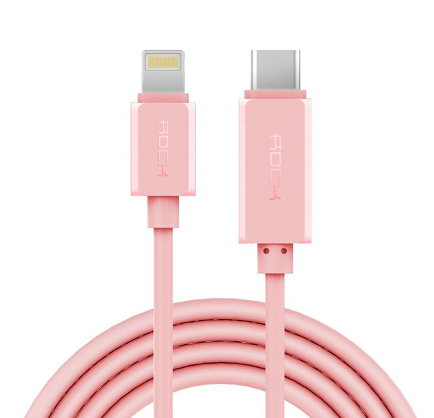 

Переходник USB Type C/Lightning Rock Pink