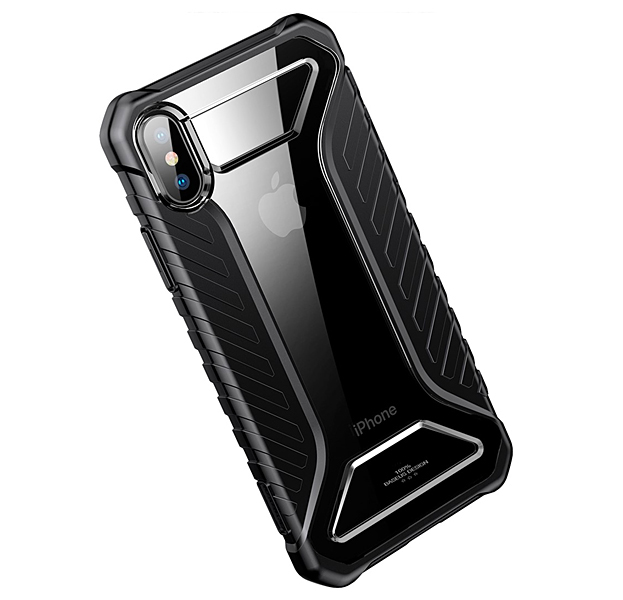 

Противоударный чехол-накладка для iPhone X/XS Baseus Race Case Black, Прозрачный