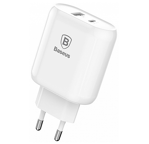 

Белое сетевое зарядное устройство Baseus PD Quick Charge