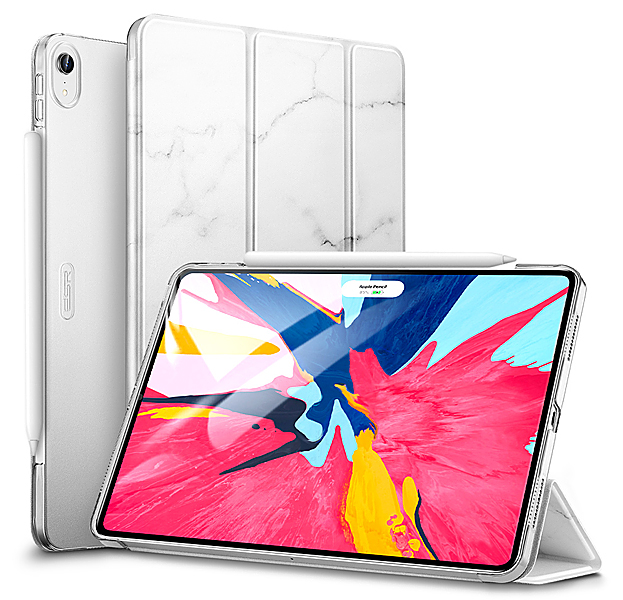 

Чехол-книжка для iPad Pro 11 ESR Vogue Marble Series White with Pencil Slot, С рисунком
