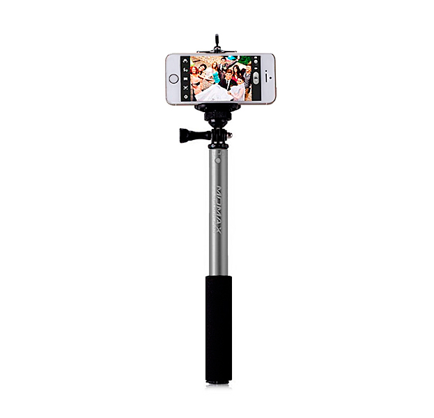 

Серебристый штатив Monopod для смартфонов Momax Bluetooth Selfie Pod
