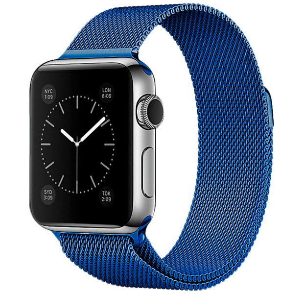 

Металлический ремешок Milanese Band для Apple Watch 38/40 mm синий