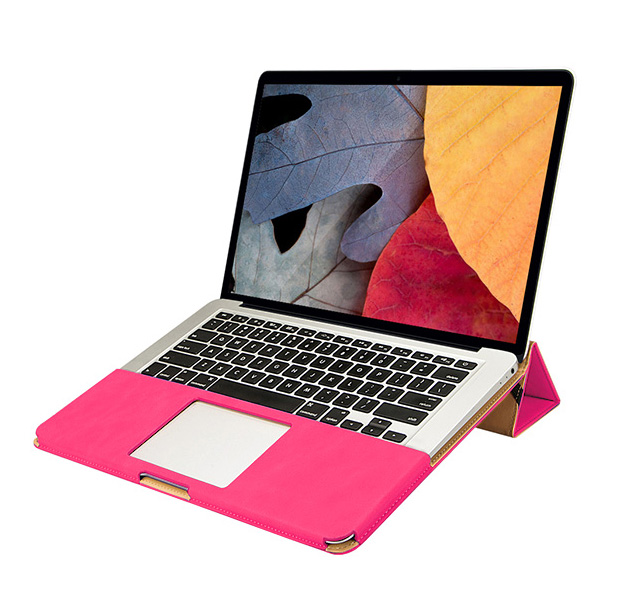 

Розовый кожаный чехол для Macbook Pro 13" Retina JisonCase Sleeve Pouch Shell