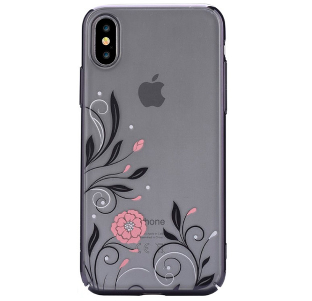 

Чехол-накладка для iPhone X/XS Devia Crystal Petunia Black, С рисунком