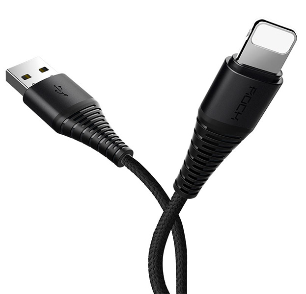 

Черный усиленный USB-кабель Lightning Rock Hi-Tensile 2m