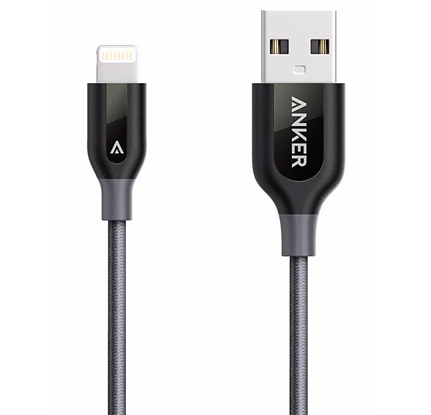 

Серый усиленный USB-кабель Lightning в чехле Anker PowerLine + 0.9m
