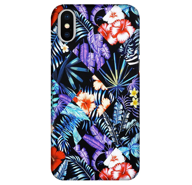 

Чехол-накладка для iPhone X/XS Fluorescent Collection Flowers, С рисунком