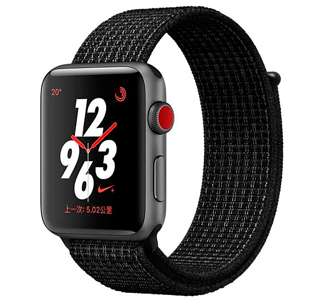 

Черно-серый нейлоновый ремешок на липучке для Apple Watch 38/40 mm