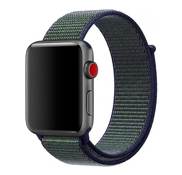 

Темно-синий нейлоновый ремешок на липучке для Apple Watch 38/40 mm