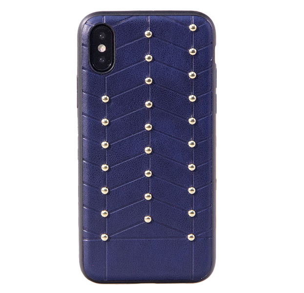 

Кожаный чехол-накладка для iPhone X/XS Robobear Steeldrops R-2 Blue, Синий