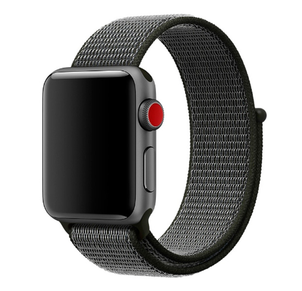 

Серый нейлоновый ремешок на липучке для Apple Watch 38/40 mm