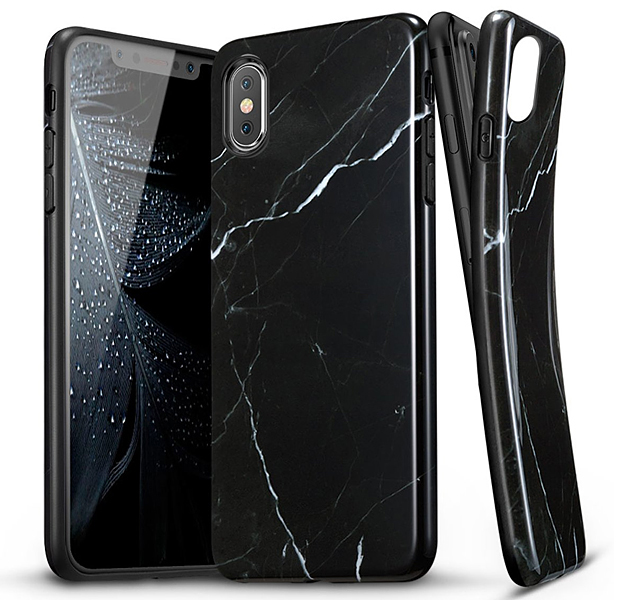 

Чехол-накладка для iPhone X/XS ESR Vogue Marble Series Black, С рисунком