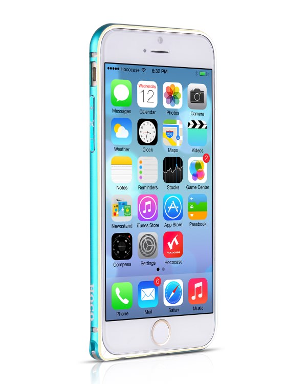 

Голубой алюминиевый бампер для iPhone 6 Hoco Hippocampal Buckle