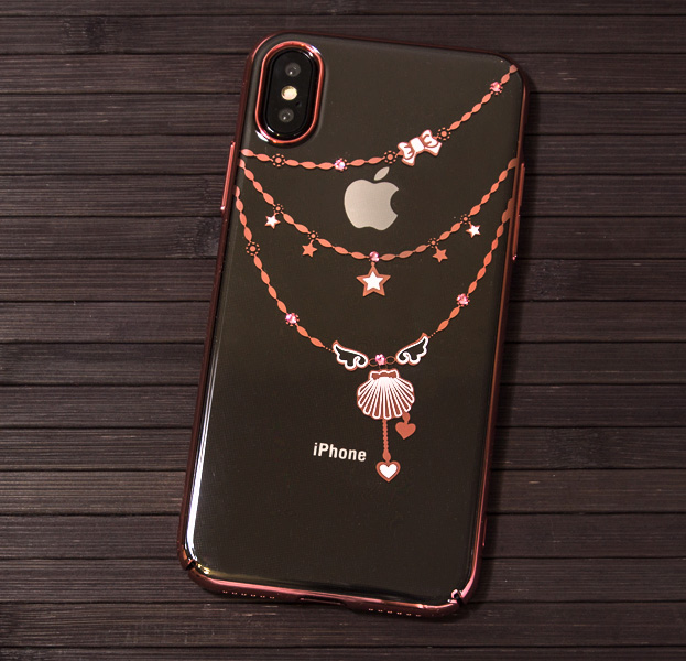 

Чехол-накладка для iPhone X/XS Devia Crystal Shell Rose Gold, С рисунком