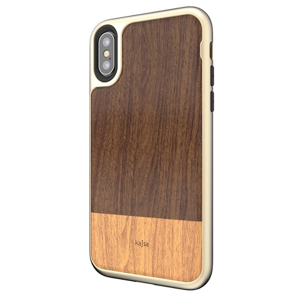 

Чехол-накладка для iPhone X/XS Kajsa Wood Collection Dark Brown, С рисунком