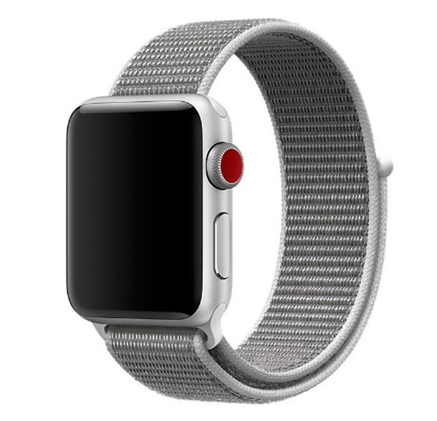 

Белый нейлоновый ремешок на липучке для Apple Watch 42/44 mm