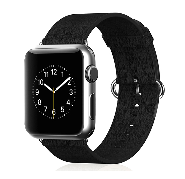 

Черный кожаный ремешок для Apple Watch 42/44 mm Classic Buckle Watchband