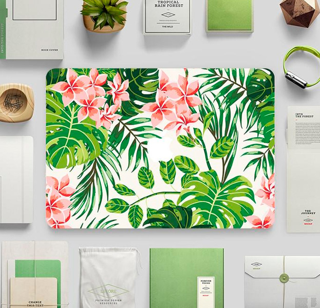 

Пластиковая накладка с картинкой для Macbook Pro 13 Retina Flowers, С рисунком
