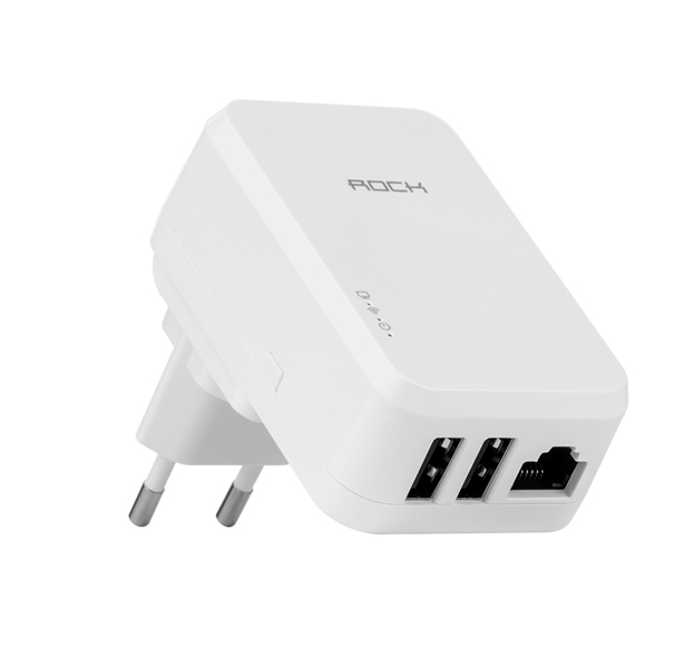 

Белое сетевое зарядное устройство с функцией Wi-Fi роутера Rock Tank Travel Charger 3.4A 2USB