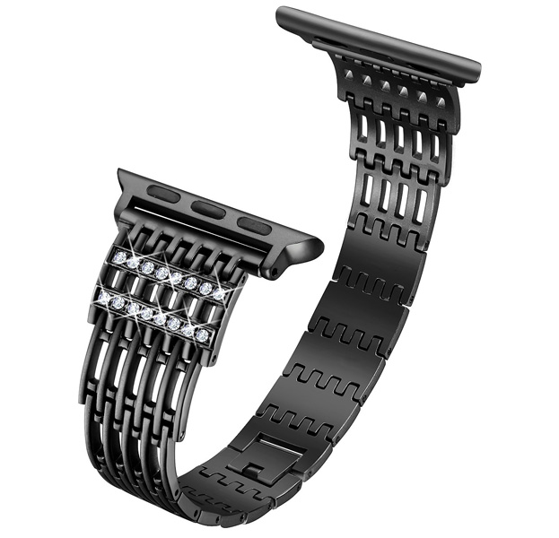 

Черный металлический ремешок для Apple Watch 38/40 mm Crystal Band