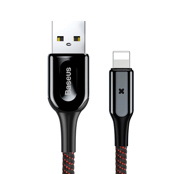 

Черный USB-кабель Lightning Baseus 2.4А X-shaped Light Cable 1m