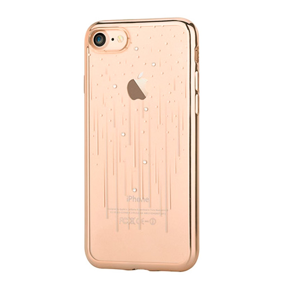 

Прозрачный силиконовый чехол для iPhone 7/8 Devia Crystal Meteor Champagne Gold, Золотой