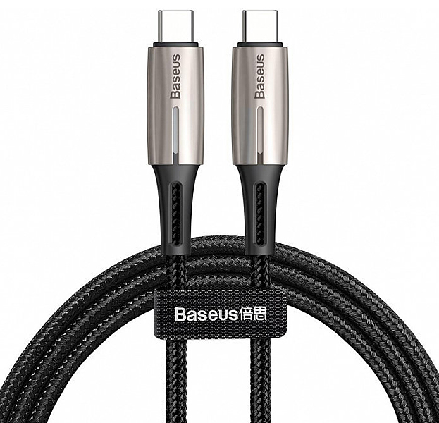 

Черный кабель USB Type C/USB Type C Baseus Water Drop 2m
