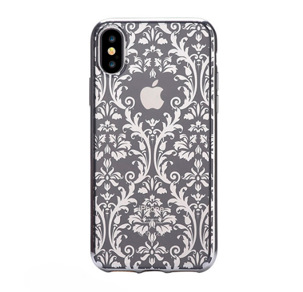 

Силиконовый чехол для iPhone X/XS Devia Crystal Baroque Silver, Серебристый