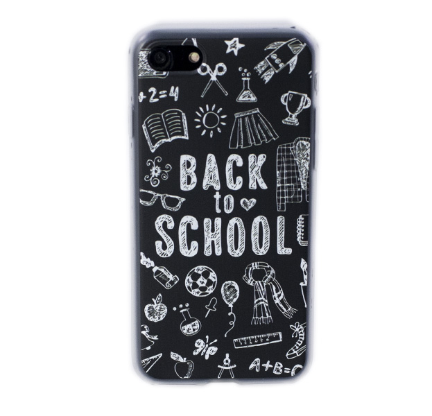 

Силиконовый чехол для iPhone 7/8 Школа, Черный