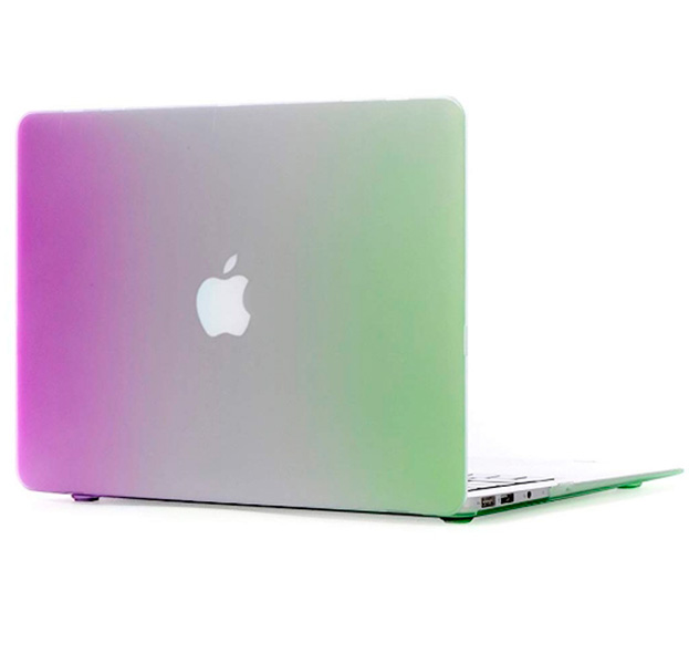 

Фиолетово-зеленая пластиковая накладка для Macbook Air 13", Зеленый