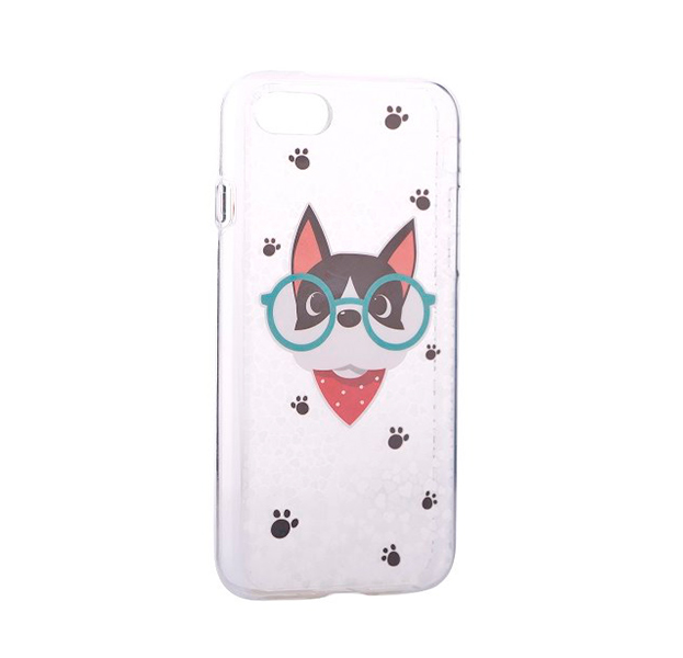 

Прозрачный чехол-накладка для iPhone 7/8 Plus Devia Nifty Case Dr. Dog, С рисунком