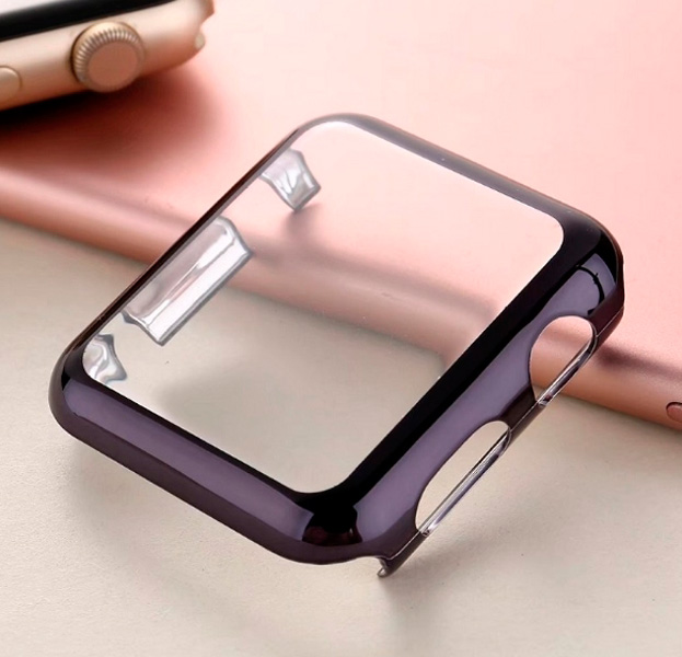 

Черный чехол для Apple Watch 42 mm Series 1,2,3 с защитой для экрана