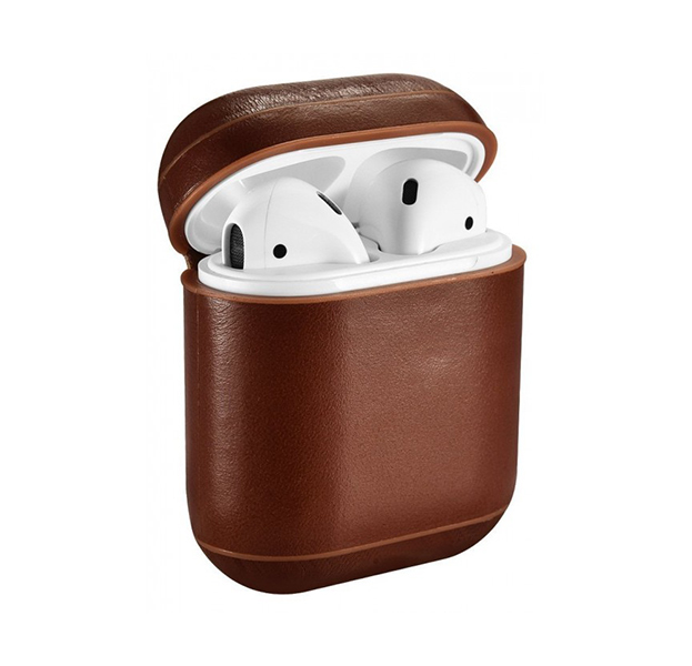 

Коричневый кожаный чехол для Apple AirPods iCarer