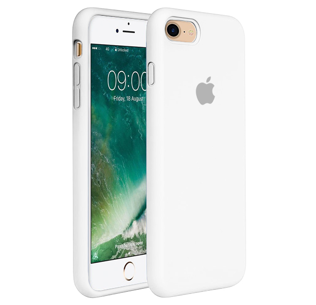 

Белый силиконовый чехол для iPhone 7/8 Silicone Case Full Cover