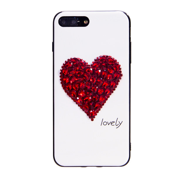 

Белый чехол-накладка для iPhone 7/8 Plus Lovely Red Heart