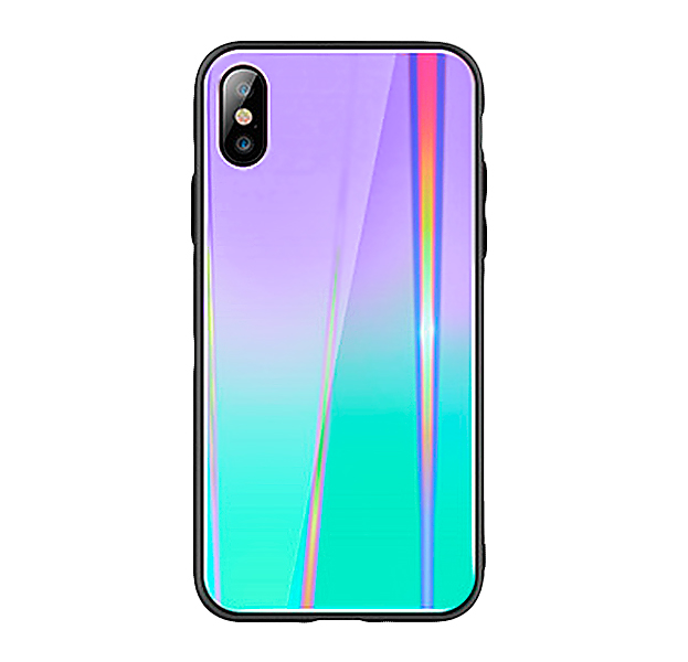 

Чехол-накладка для iPhone XS Max Rainbow Case Purple/Mint, Мятный