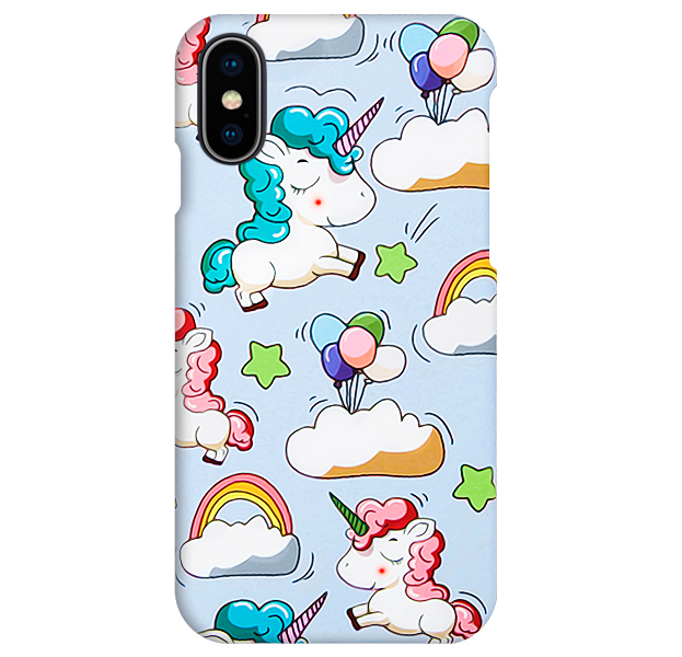 

Чехол-накладка для iPhone X/XS Unicorns Theme Blue, С рисунком