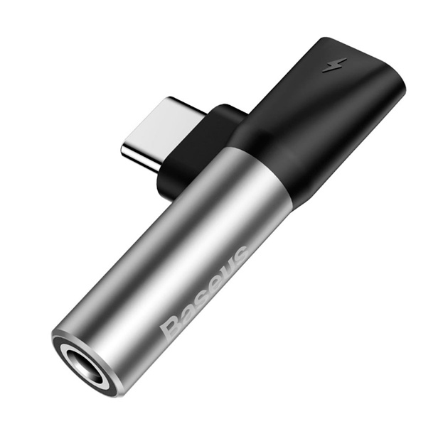 

Переходник 2 в 1 Baseus L41 Type-C to 3.5 mm Silver
