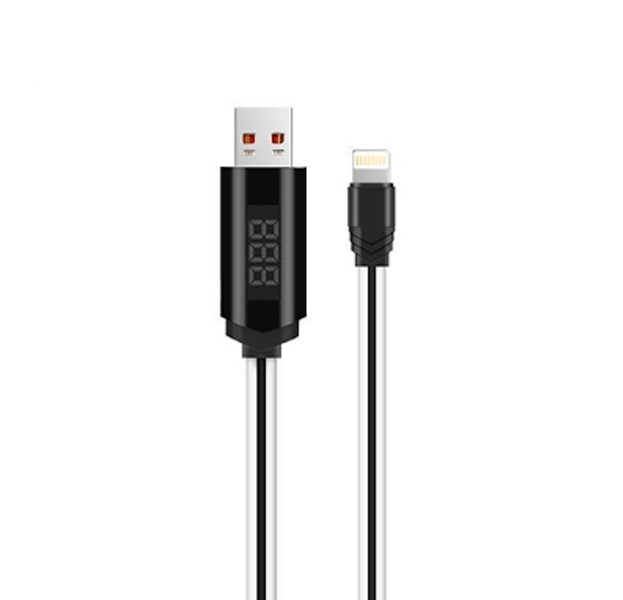 

Белый USB-кабель Lightning Hoco U29 with LED Display