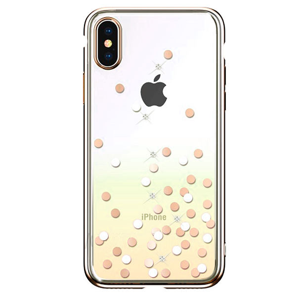 

Чехол-накладка для iPhone X/XS Devia Polka Crystal Series Case Yellow, С рисунком